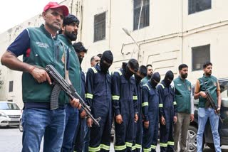 File picture of an earlier arrest of Shahzad Bhatti network recruits by Delhi Police Special Cell