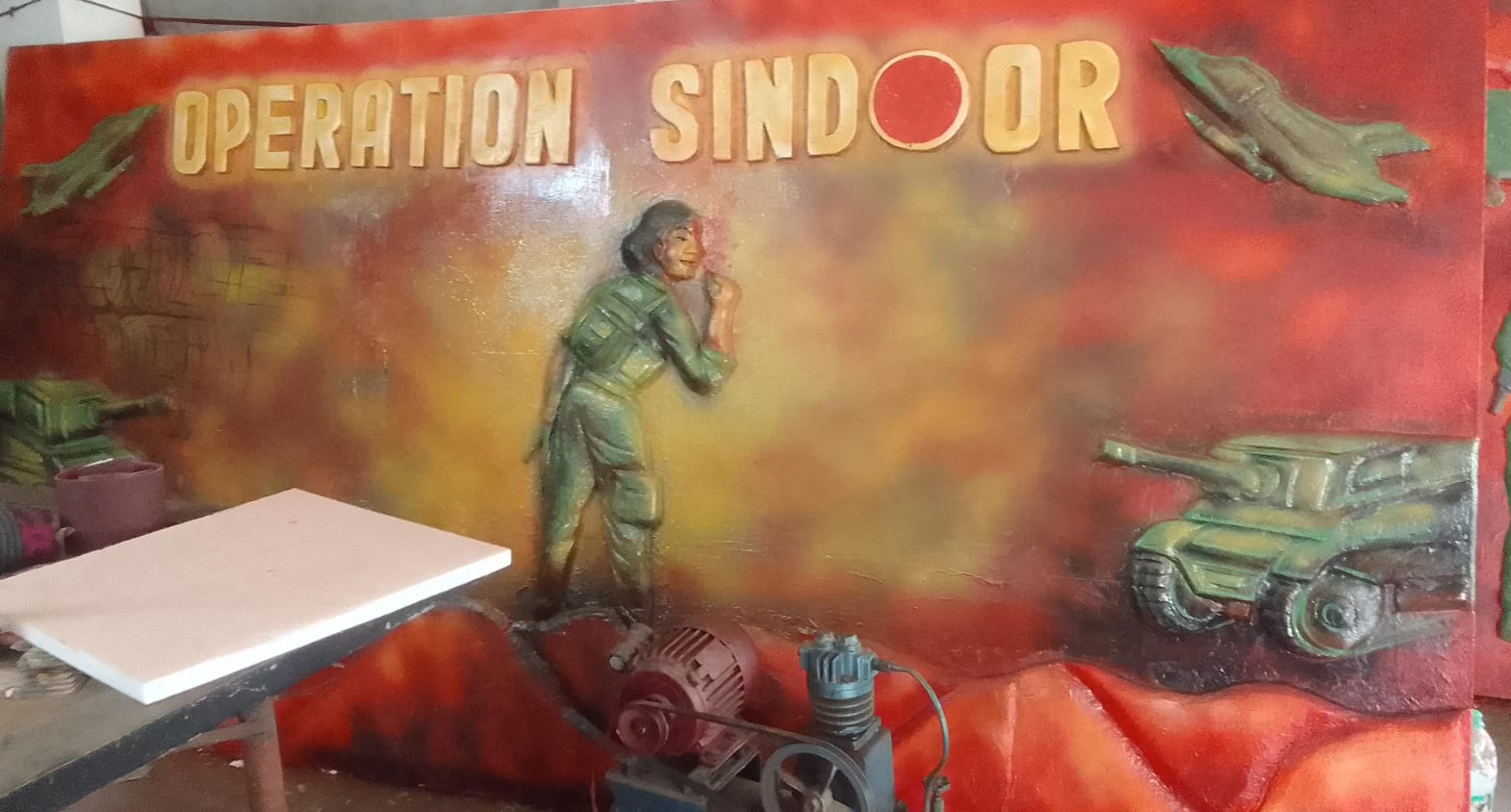durga-puja-pandal-on-operation-sindoor-theme-in-jamshedpur