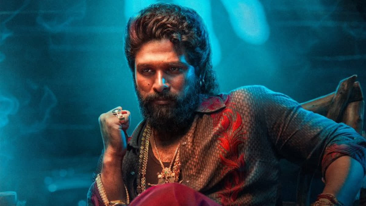 Pushpa Raj Sits In Power: Allu Arjun Stuns Fans With Fearless Look In Pushpa 2 The Rule Poster Pushpa Raj Sits In Power: Allu Arjun Stuns Fans With Fearless Look In Pushpa 2 The Rule Poster