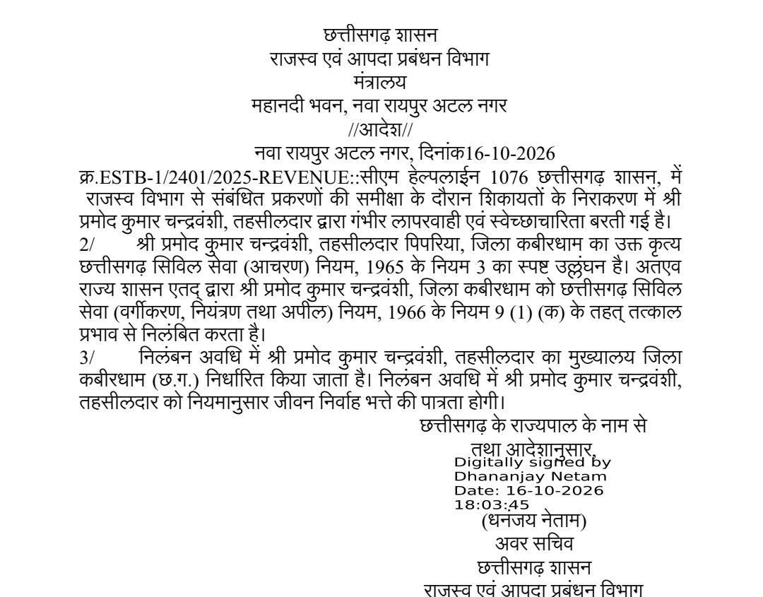 CM Helpline number 1076