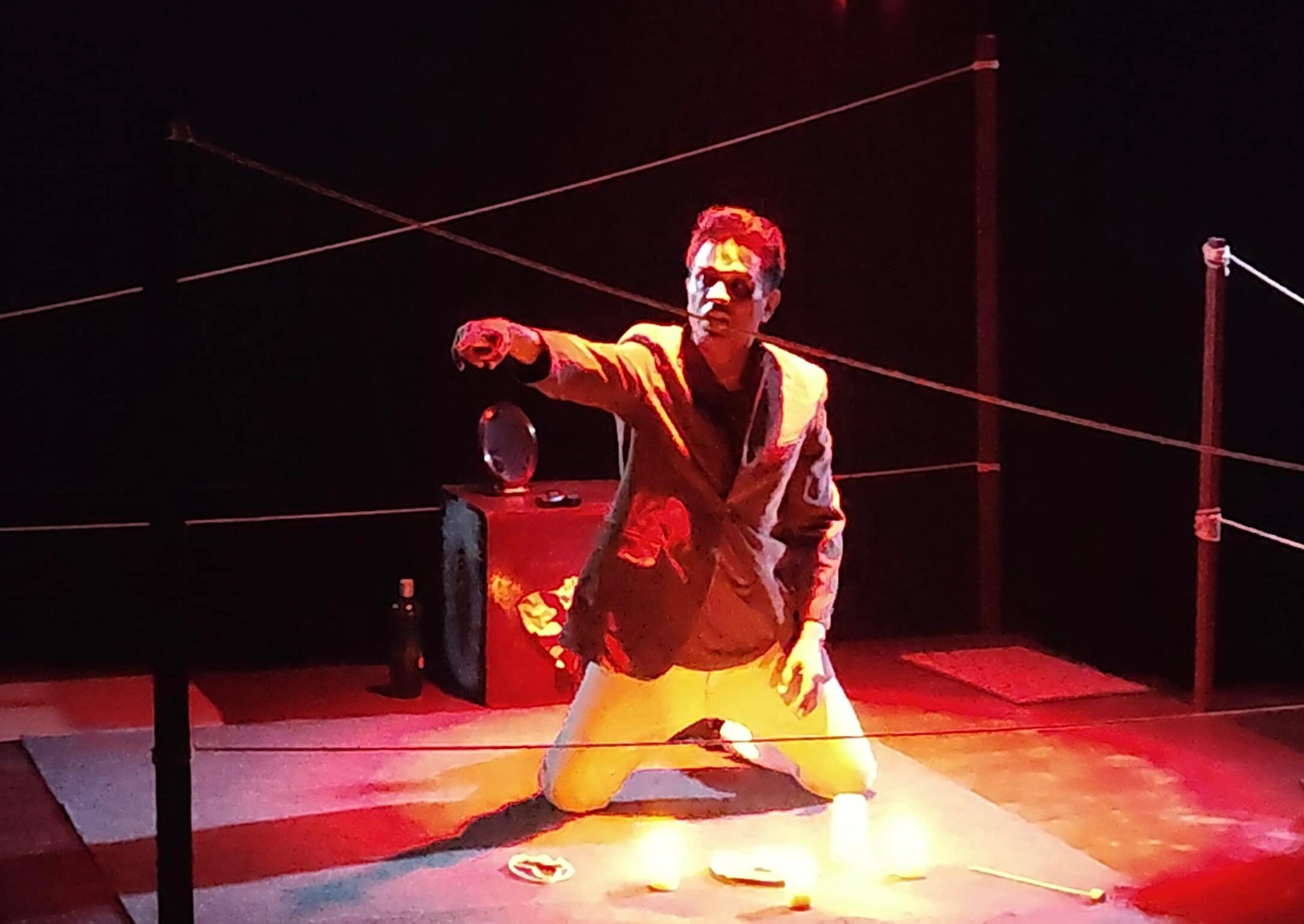 baharul islam portrays lead role in Unchayi play by Seagull Theatre in Hyderabad