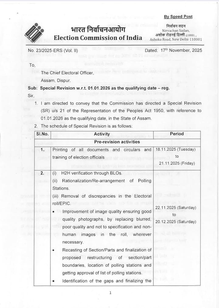 SPECIAL REVISION FOR ASSAM