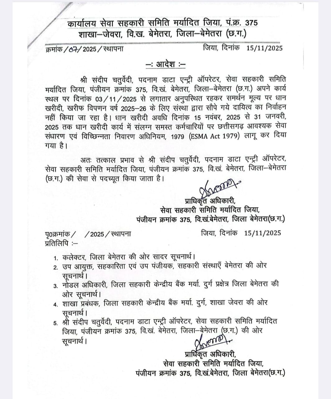 PADDY PROCUREMENT CHHATTISGARH