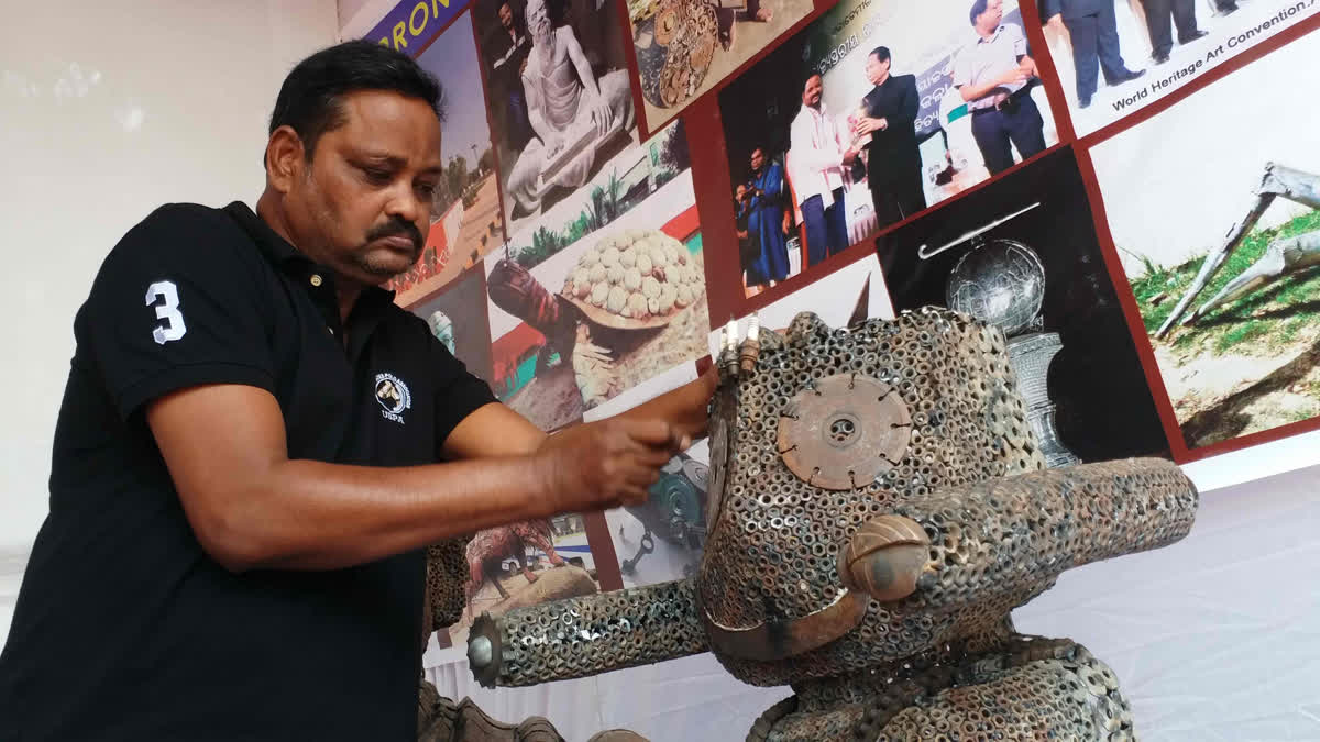 Cuttack Sculptor Sanjeev Biswal Turns Scrap Metal Into Stunning Jagannath Idol