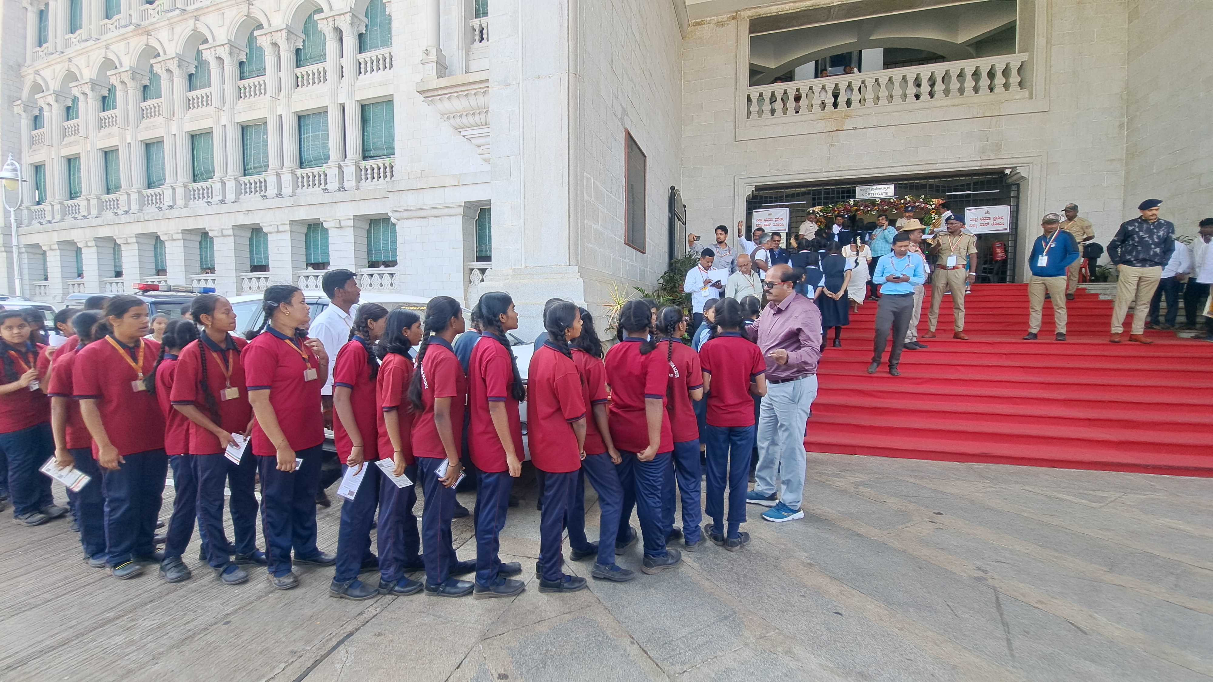 School and college Students watched the winter session at Suvarna Soudha in Belagavi