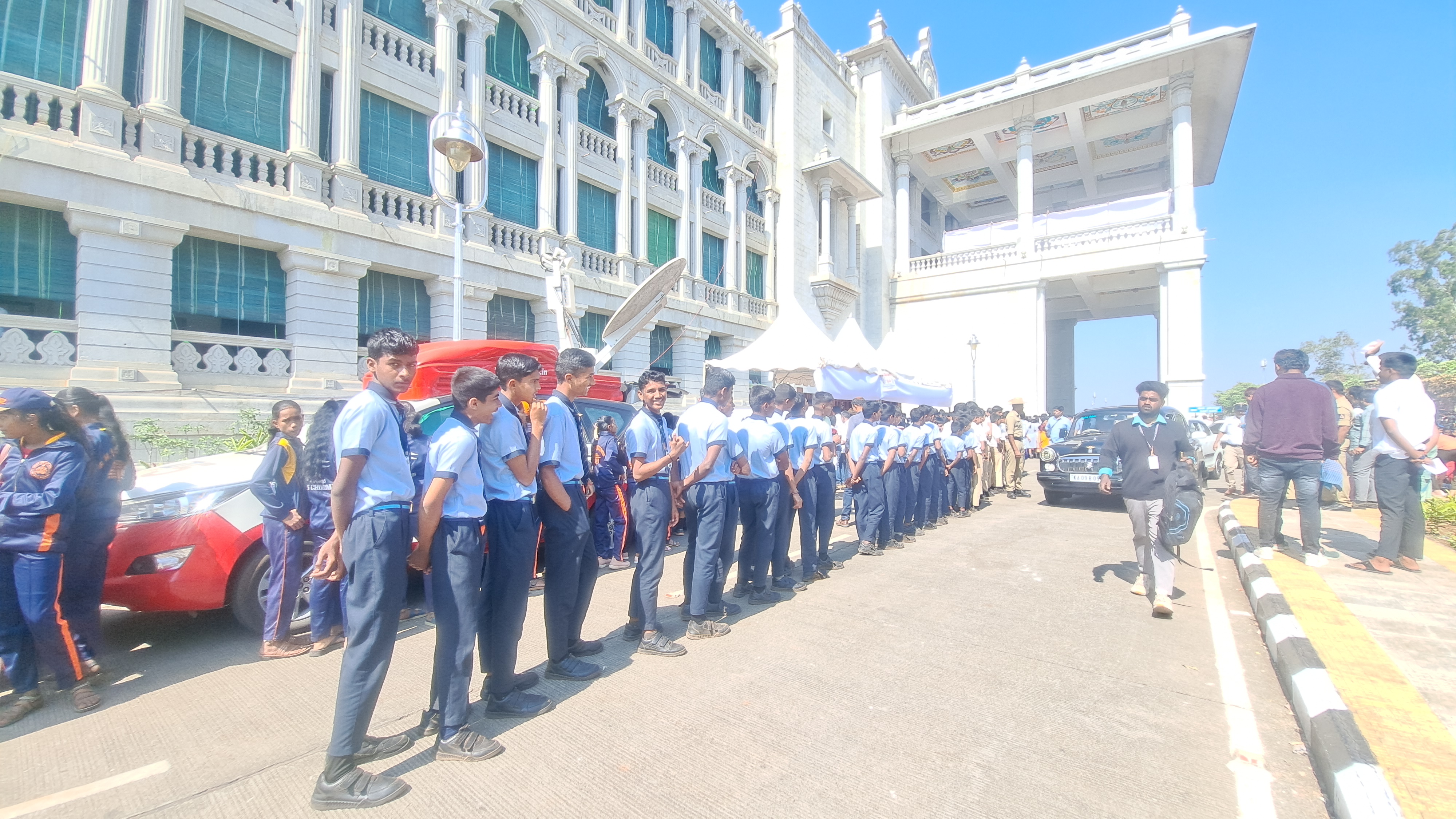 School and college Students watched the winter session at Suvarna Soudha in Belagavi