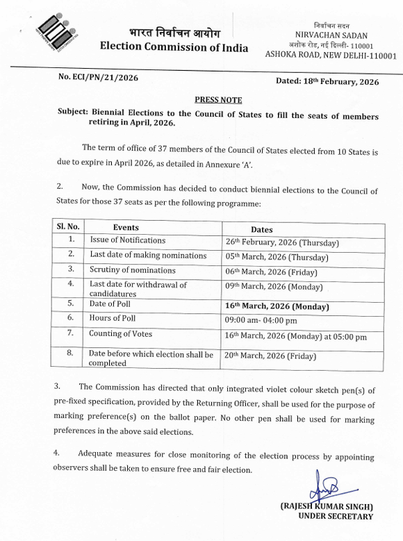 Haryana Rajya Sabha Election 2026