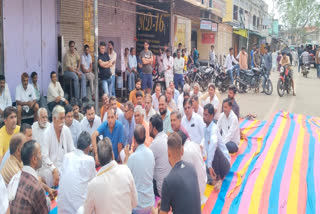 businessman sitting on strike