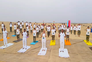 BSF Jawans doing Yoga