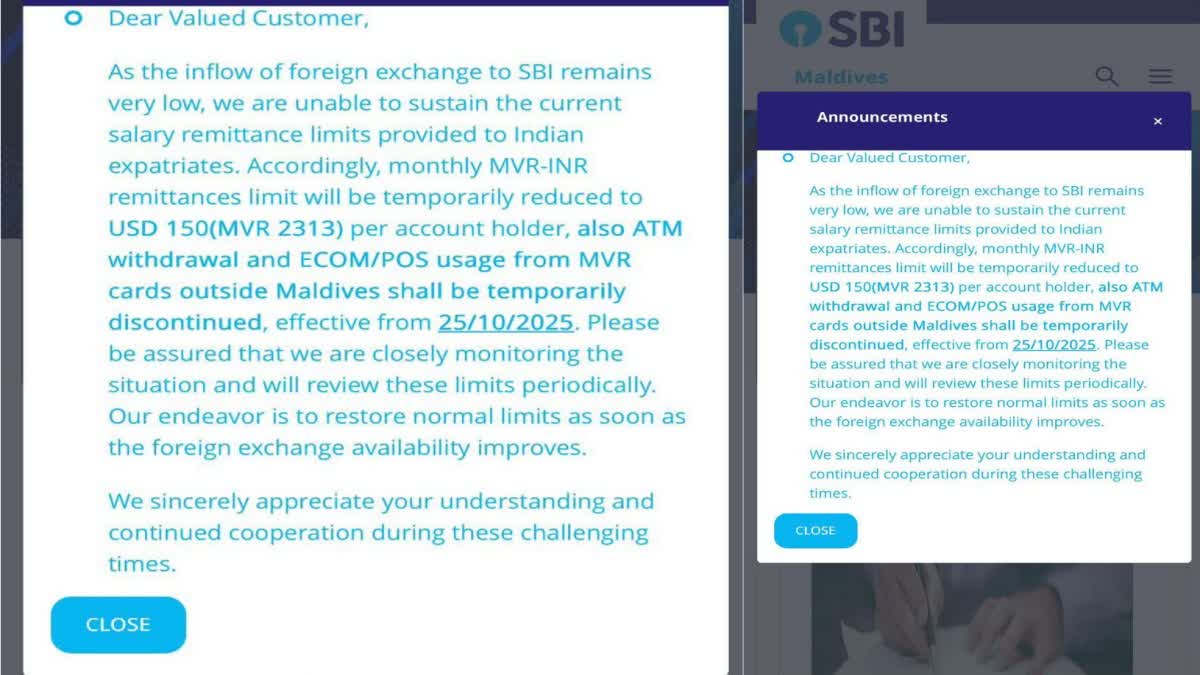 STRICT RESTRICTIONS ON SENDING MONEY FROM THE MALDIVES TO INDIA