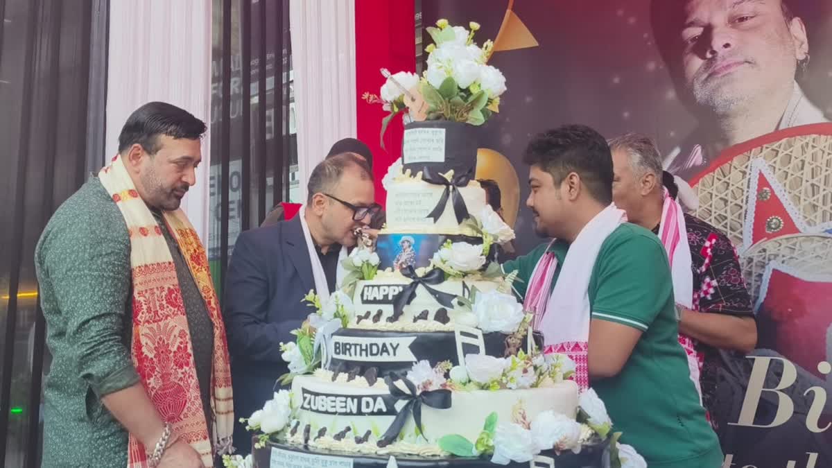 Zubeen garg birthday a fan named rakesh singh cuts a 25kg cake feeds 700 people in guwahati