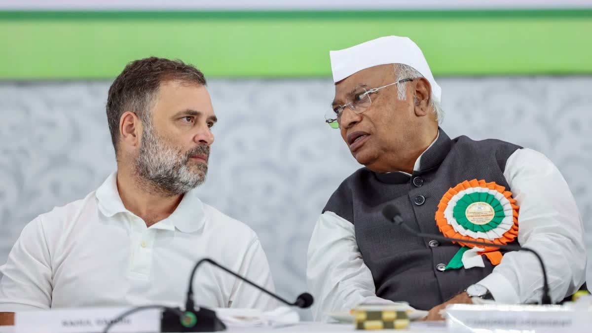 રાહુલ ગાંધી અને મલ્લિકાર્જુન ખડગે