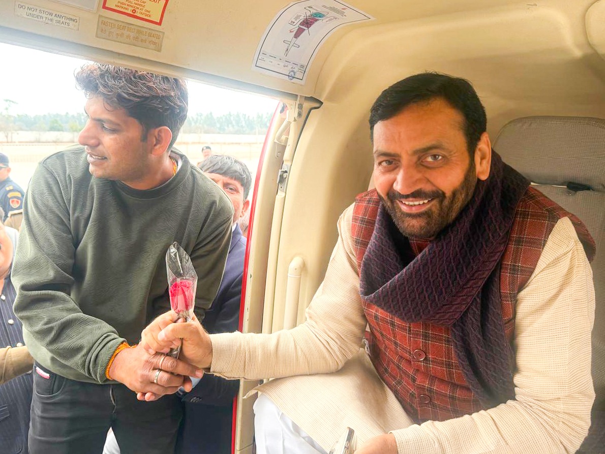 Haryana CM Nayab Singh Saini took Sonu from Ghaso village in Jind in a helicopter after he called him