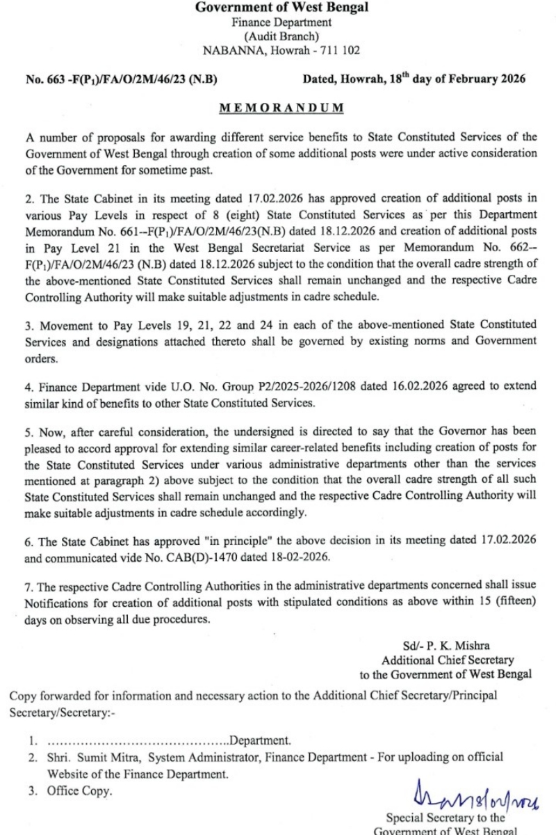 Bengal Government Notification