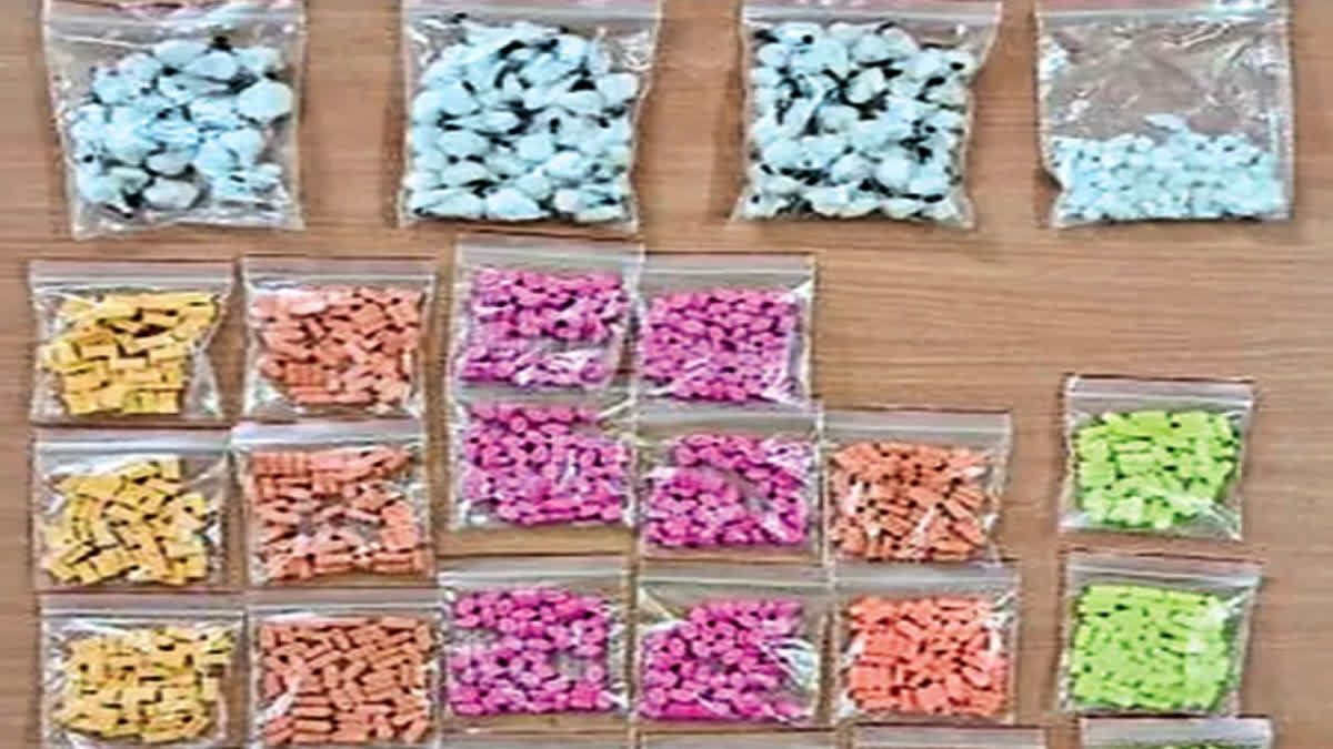 A drug haul seized by police in Hyderabad