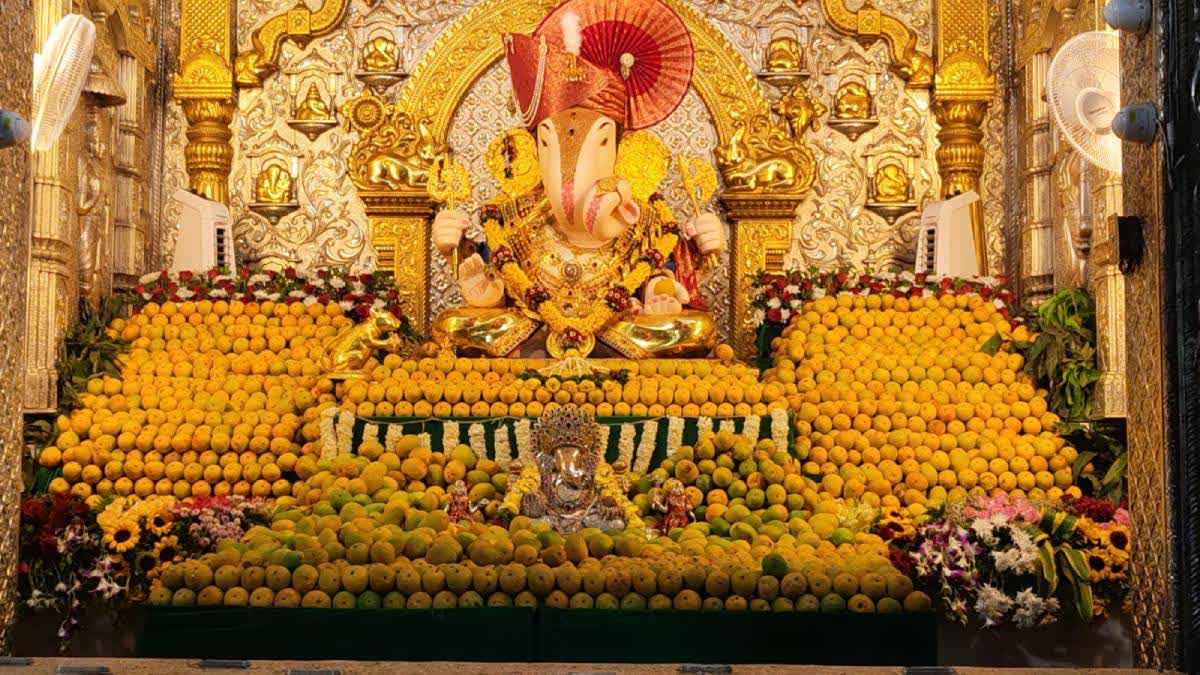 The mangoes offered to lord Ganesha.