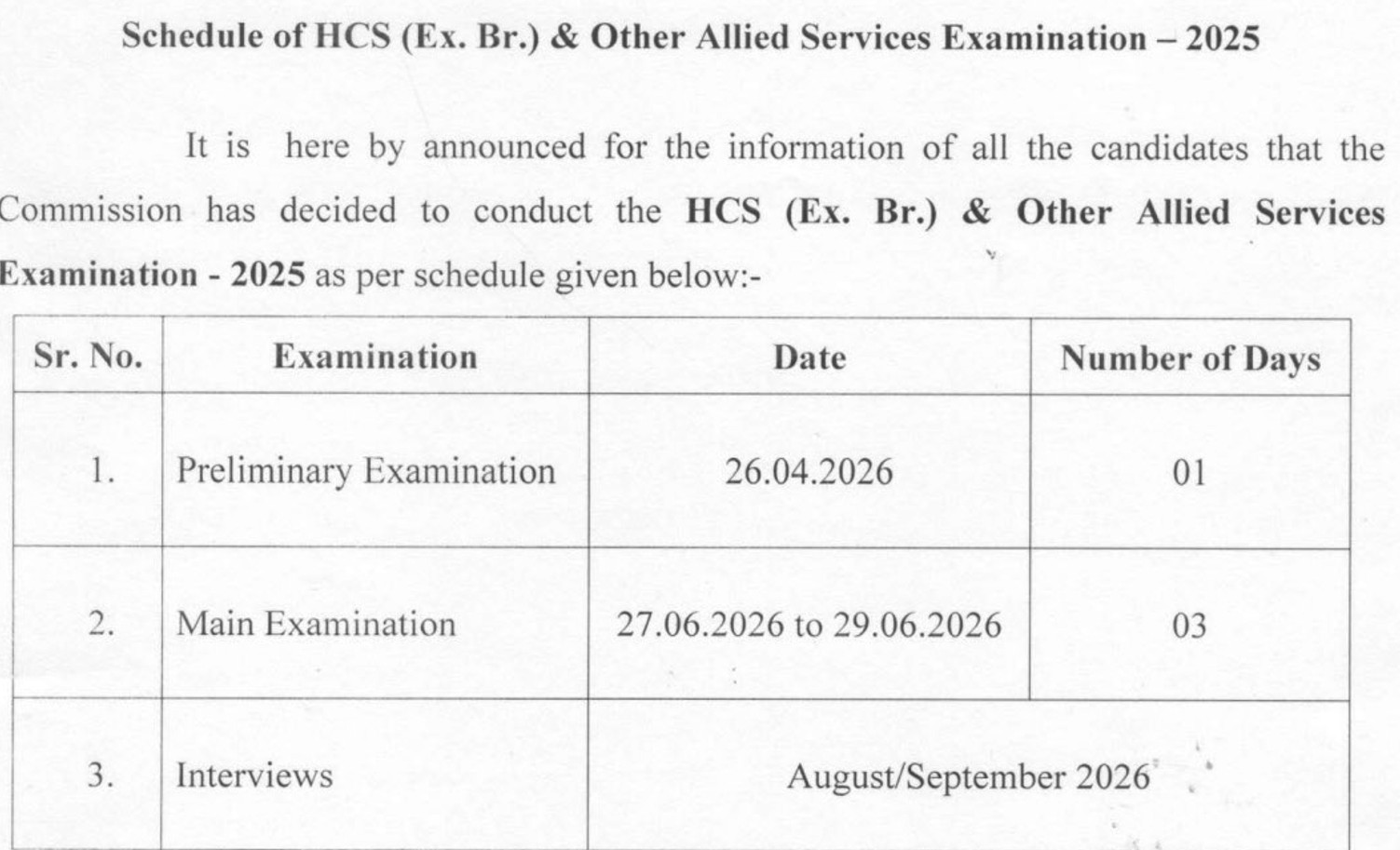 HCS PRE EXAMINATION