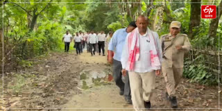 Newly elected MLA Jiban Gogoi visited the erosion-affected area in Jonai