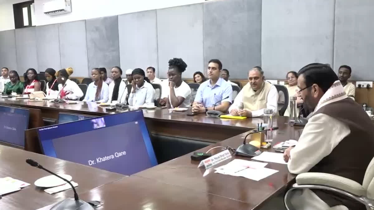 Haryana CM Nayab Singh Saini interacts with students from 14 countries