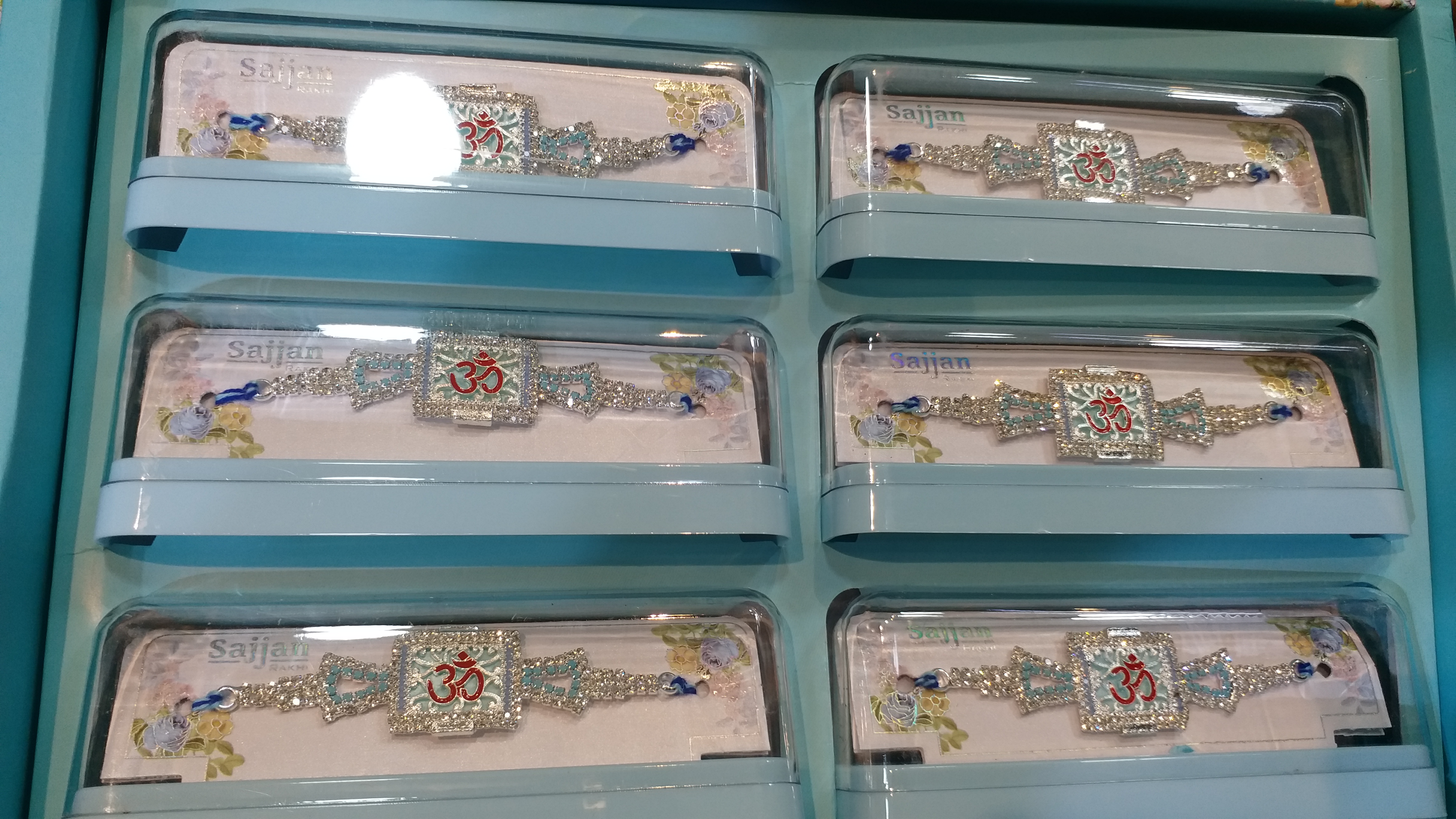 Stone and silver Rakhis