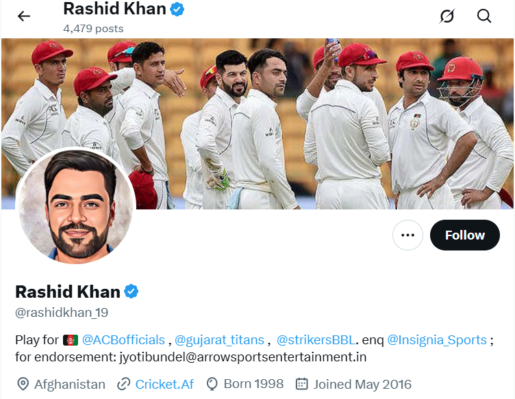 Rashid Khan X account