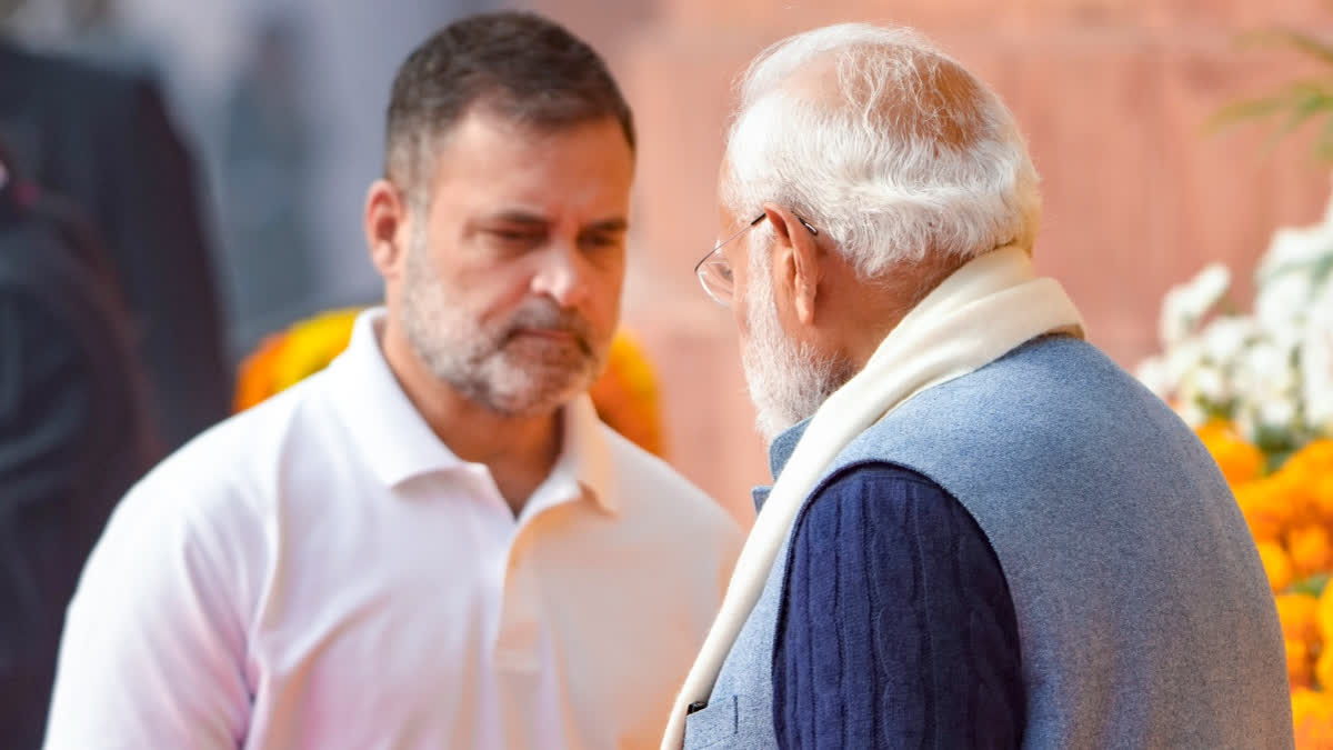 G RAM G Bill 'Anti Village': Rahul Accuses Modi Govt Of Demolishing 20 Years Of MGNREGA In One Day Prime Minister Narendra Modi and LoP in the Lok Sabha Rahul Gandhi during a ceremony to pay tribute to the martyrs of the 2001 Parliament attack, marking its 24th anniversary, at Samvidhan Sadan, in New Delhi, Saturday, Dec. 13, 2025.