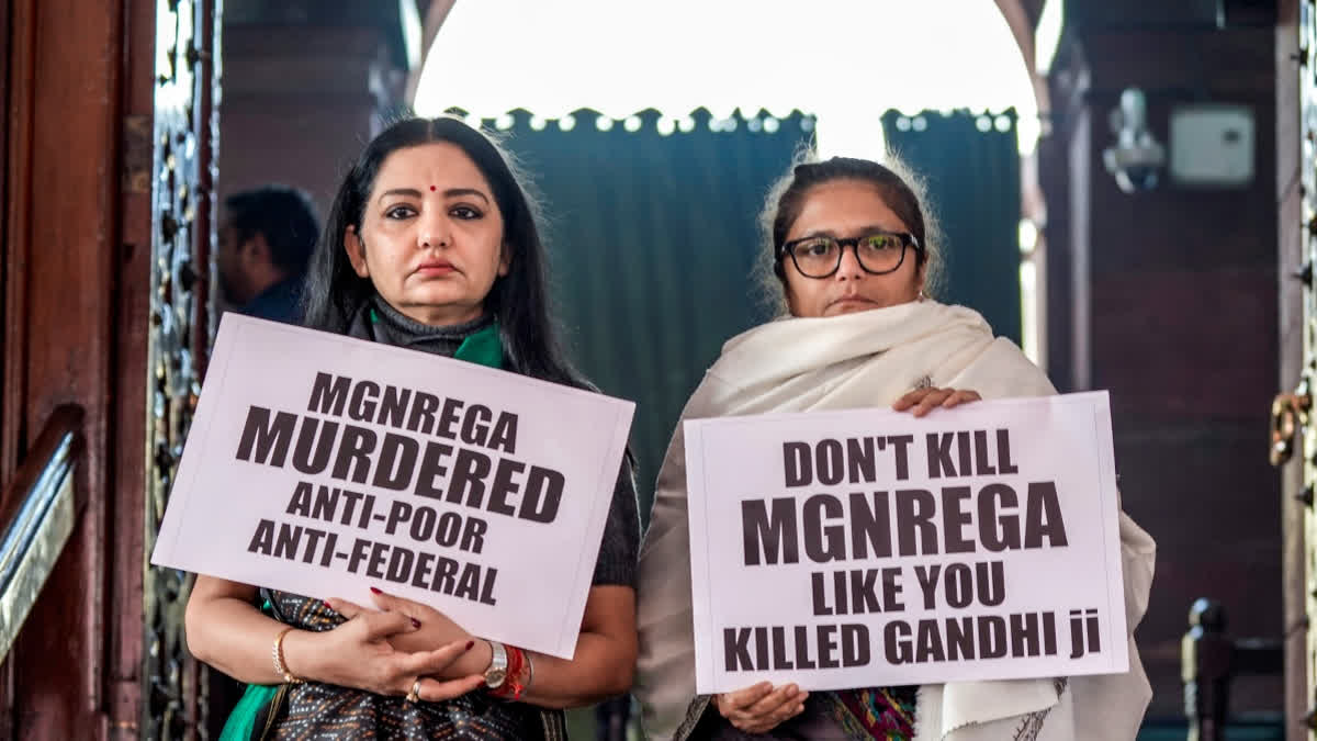 ‘Second Assassination Of Mahatma Gandhi’: TMC MPs Sit On Overnight Dharna Against G RAM G Bill