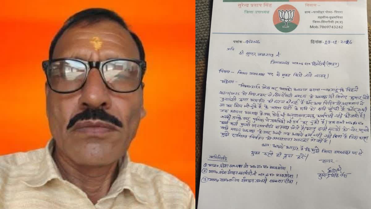 जिला उपाध्यक्ष सुरेंद्र बैस ने दिया इस्तीफा, संगठन में मची खलबली