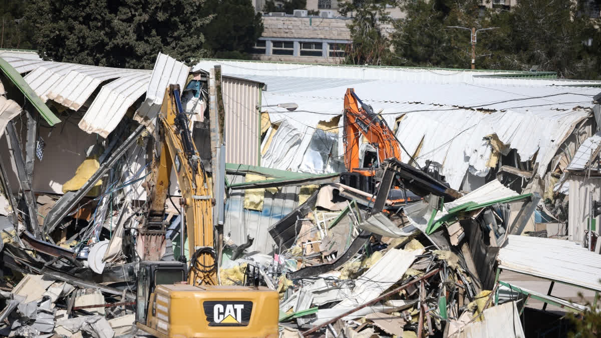Israeli Crews Begin Bulldozing UNRWA Headquarters In East Jerusalem A photograph shows heavy machinery demolishing a structure inside the headquarters of the United Nations Relief and Works Agency (UNRWA) in the Sheikh Jarrah neighbourhood of Israeli-annexed east Jerusalem on January 20, 2026.