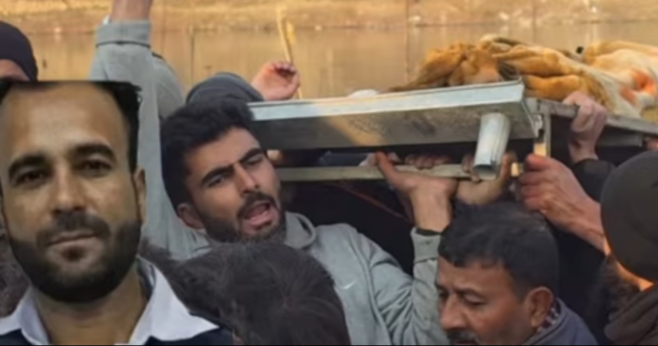 Locals carry the body of Showkat Ahmad Sheikh recovered from Jhelum after 21 months
