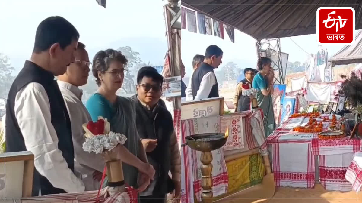 Congress leader Priyanka Gandhi paid tribute to Zubeen Garg in Sonapur