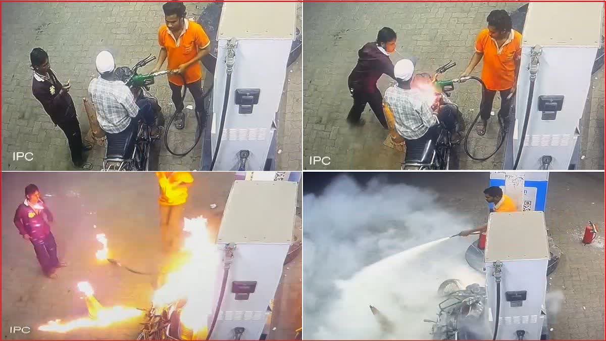 Arson at Raipur petrol pump