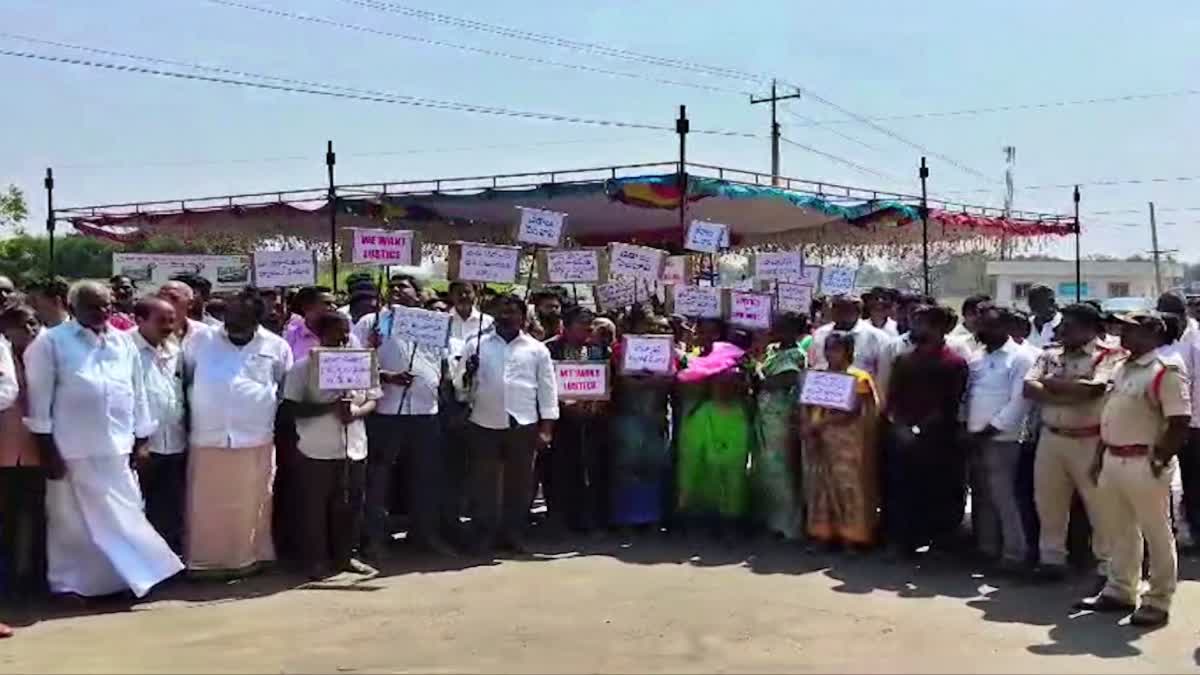 Farmers Protest at Bharathi Cement Factory in Kadapa District