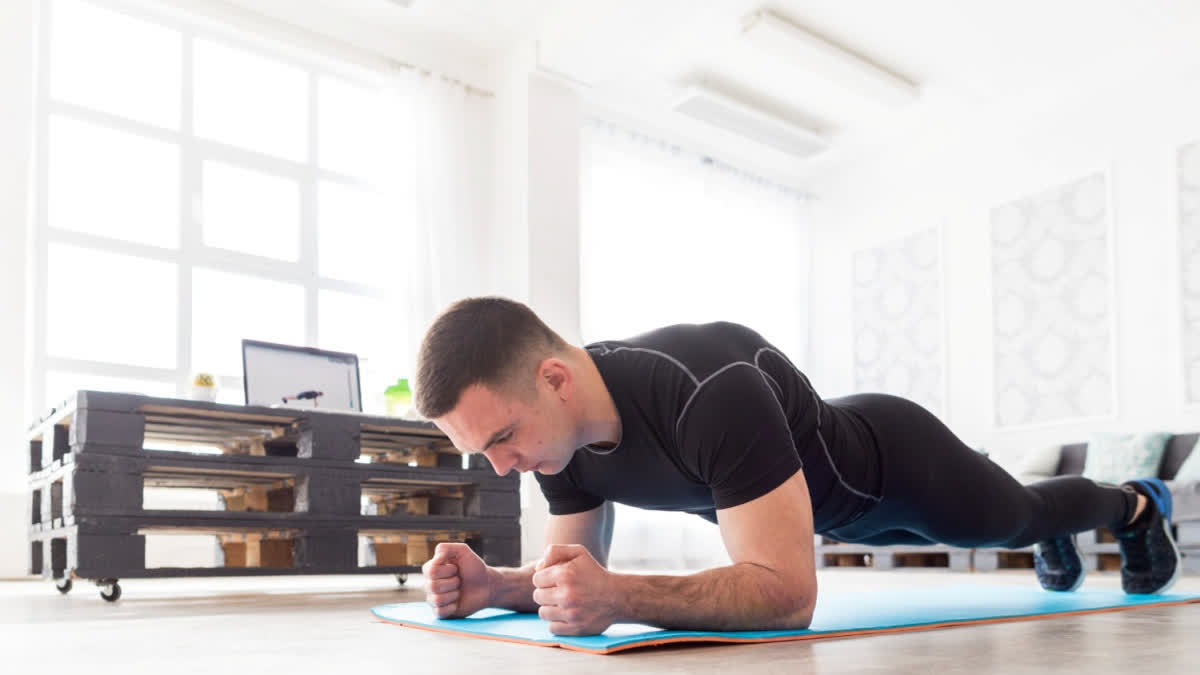 Man in plank position