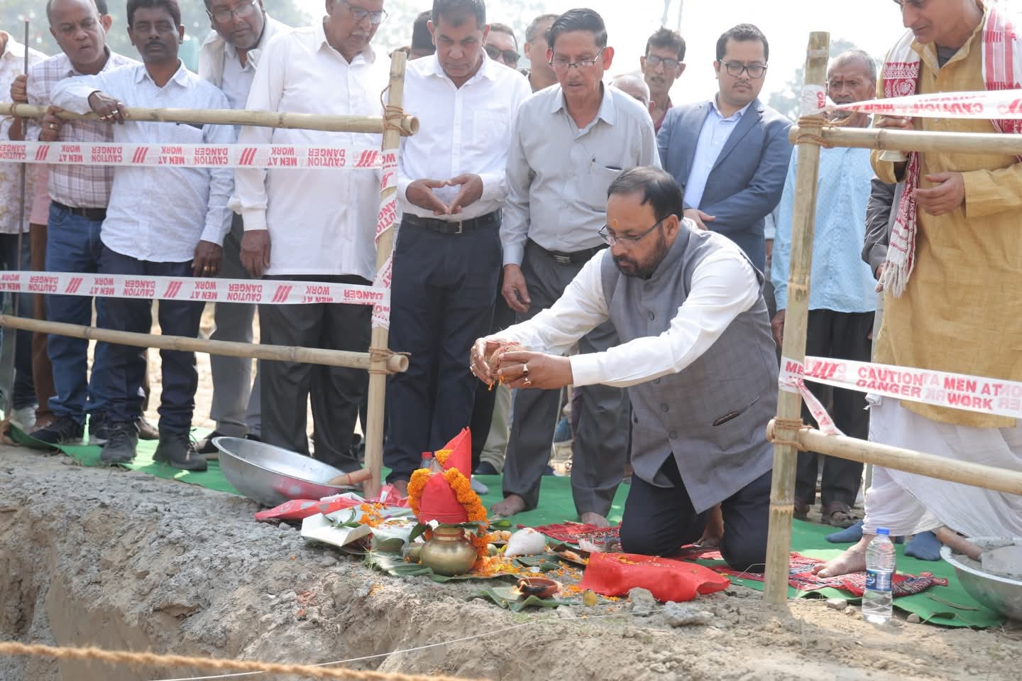 Foundation stone laid by Minister  Keshab Mahanta