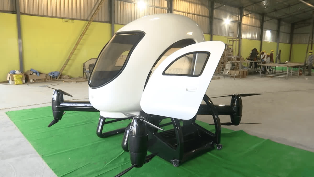 100 kmph at 1,000 feet: Two-Seater Air Taxi Prototype Takes Flight In Andhra Pradesh VTOL aircraft V2 made by Chava Abhiram in Guntur