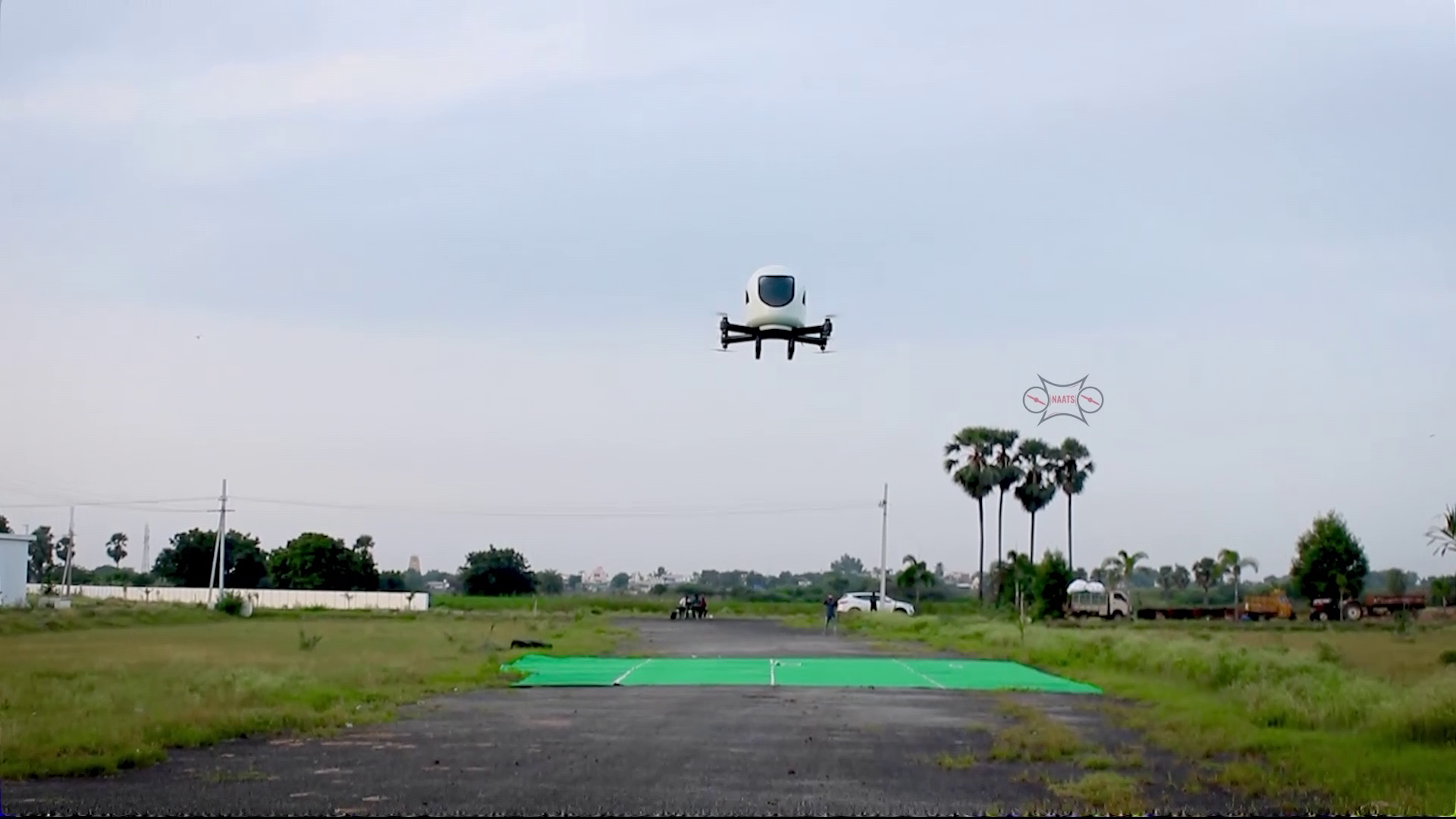 The V2 air taxi model offers a range of 40 km and can reach a top speed of 100 kmph while operating at an altitude of 1,000 feet