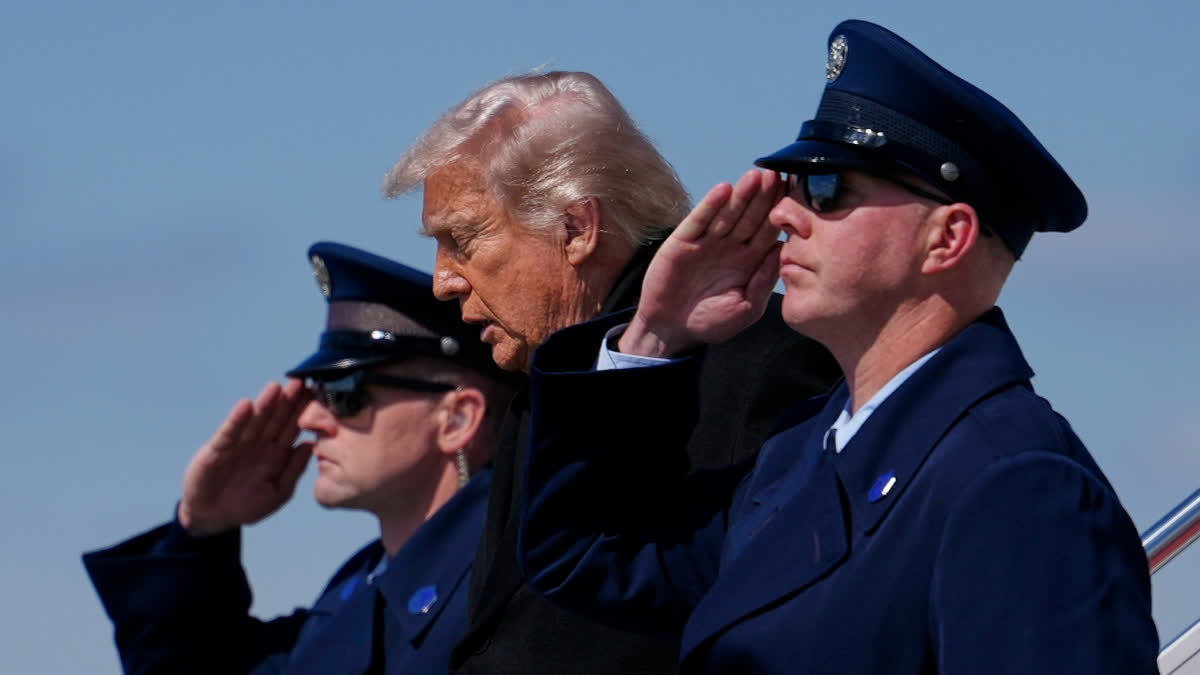 President Donald Trump arrives on Air Force One, Wednesday, March 18, 2026, at Dover Air Force Base, Del., to attend the casualty return for the six crew members of an Air Force refueling aircraft who died when their plane crashed in western Iraq while supporting operations against Iran.