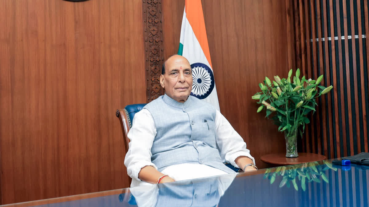 Defence Minister Rajnath Singh addresses the Sainik School Ghorakhal event virtually.