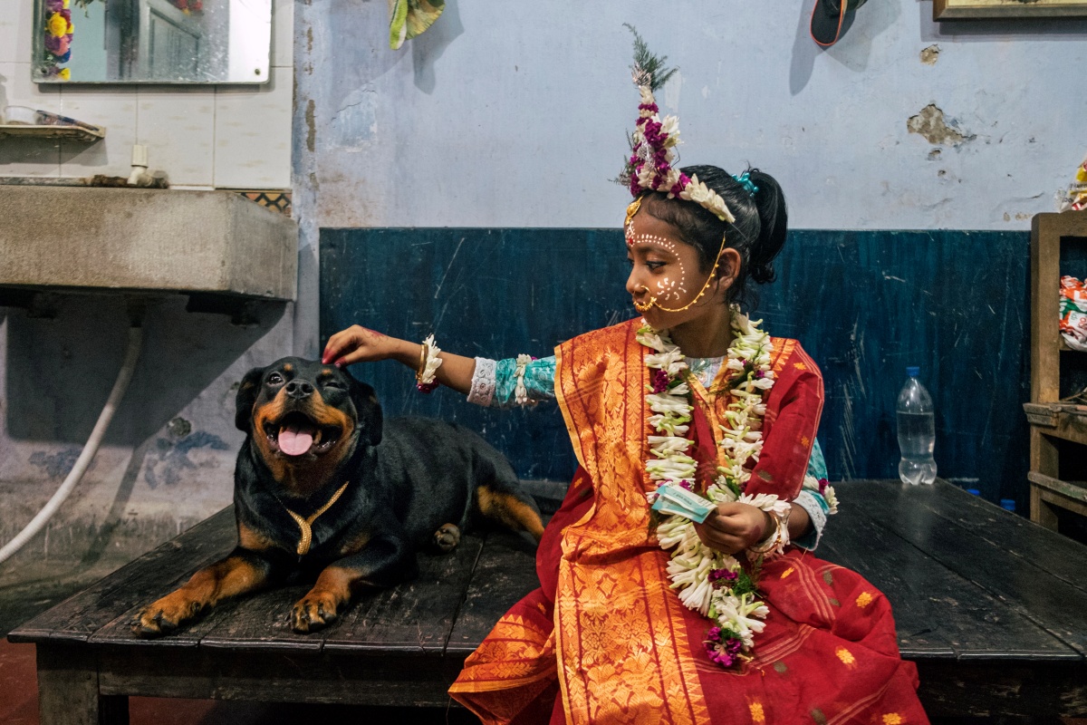 A girl and her dog