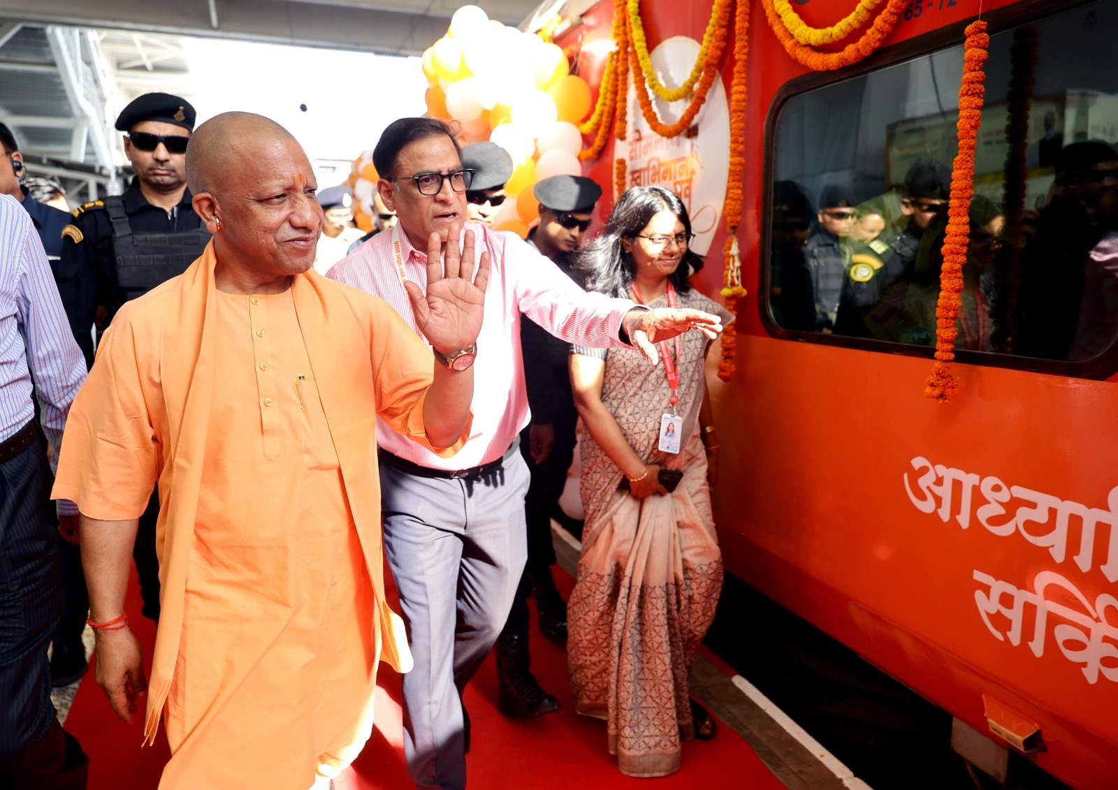 Uttar Pradesh Chief Minister Yogi Adityanath on Sunday inaugurated the Somnath Swabhiman Yatra in Lucknow as part of the Somnath Swabhiman Parv.