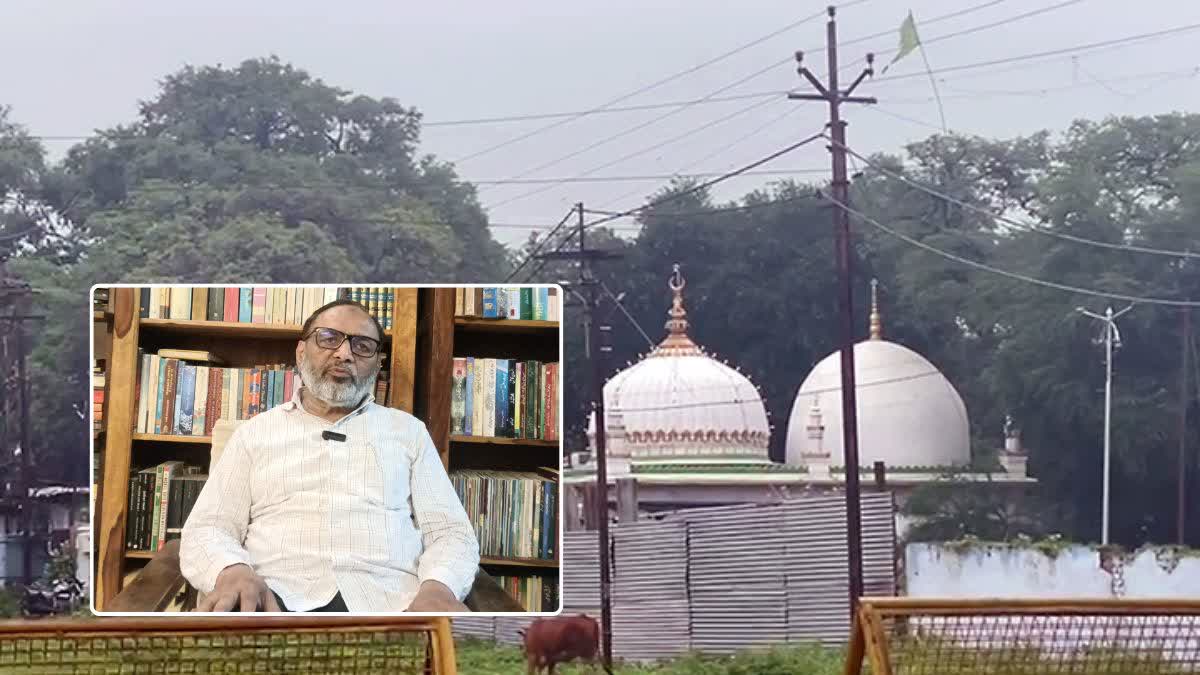 The ASI structure in Dhar that the MP High Court has ruled as Bhojshala, and the challengers call Kamal Maula Mosque; and (inset) AIMPLB spokesperson SQR Ilyas