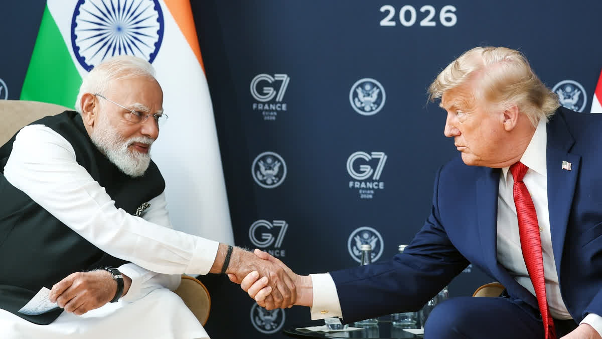 rime Minister Narendra Modi and US President Donald Trump hold a bilateral meeting on the sidelines of the G7 Summit 2026, in Evian on Wednesday.