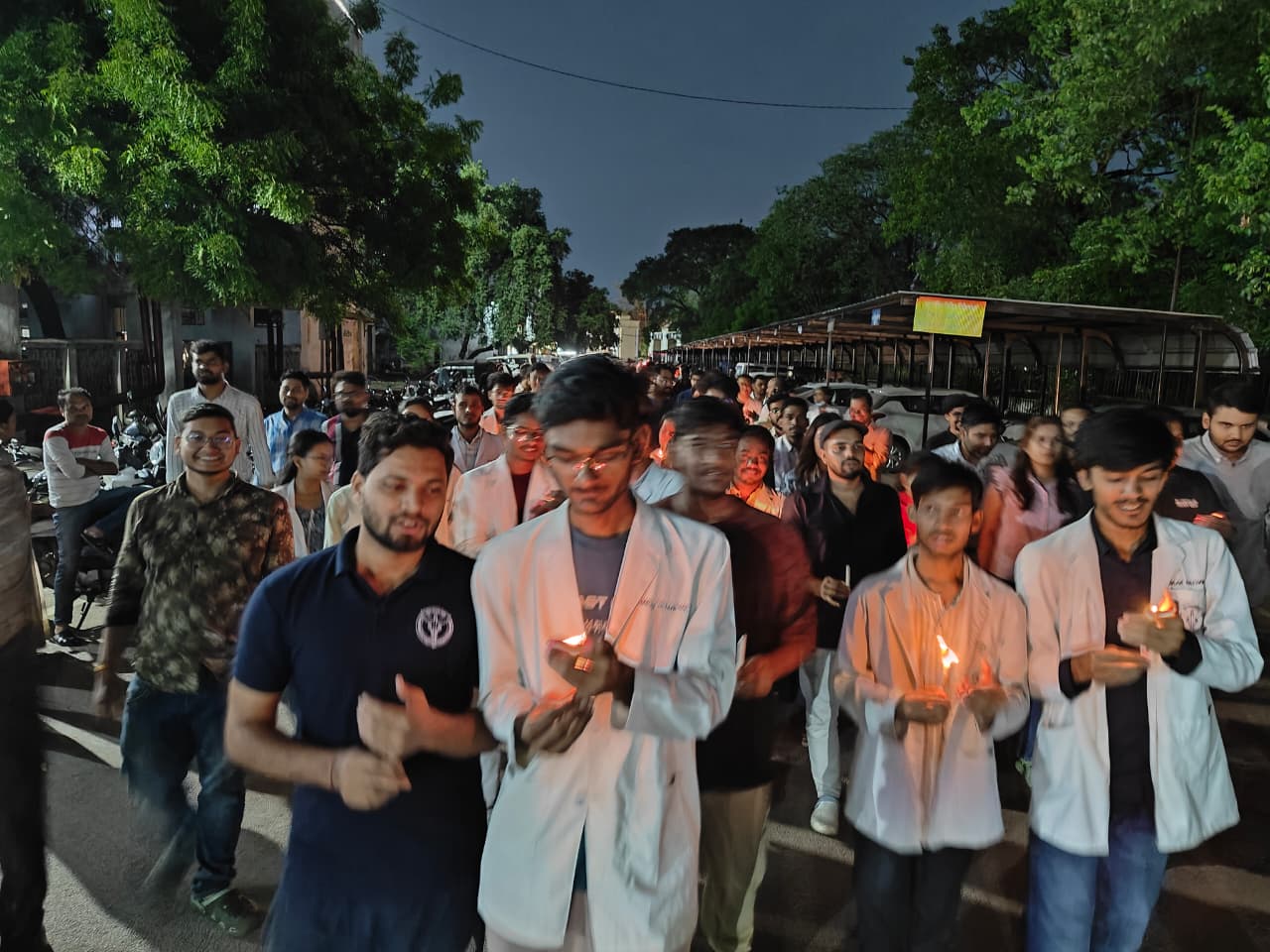 Doctors protest with candlelight march