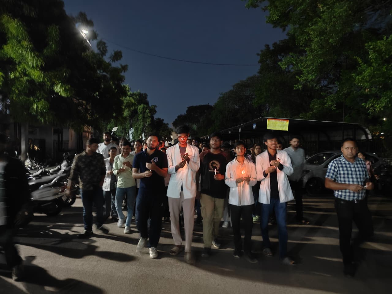 Doctors protest with candlelight march