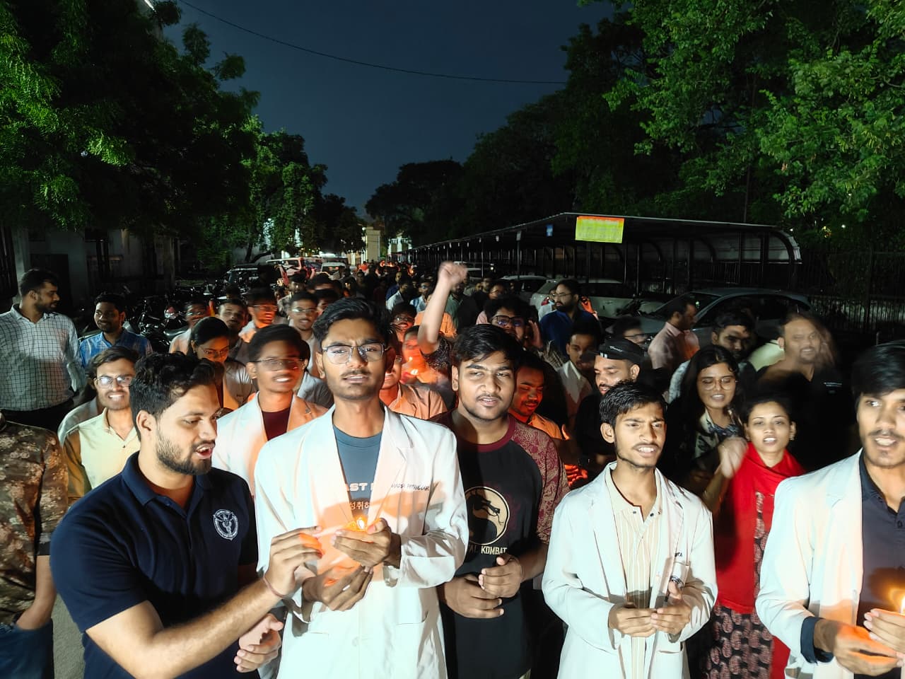 Doctors protest with candlelight march