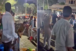 CAR DRIVER HITS ROADSIDE STALLS INDORE VIDEO