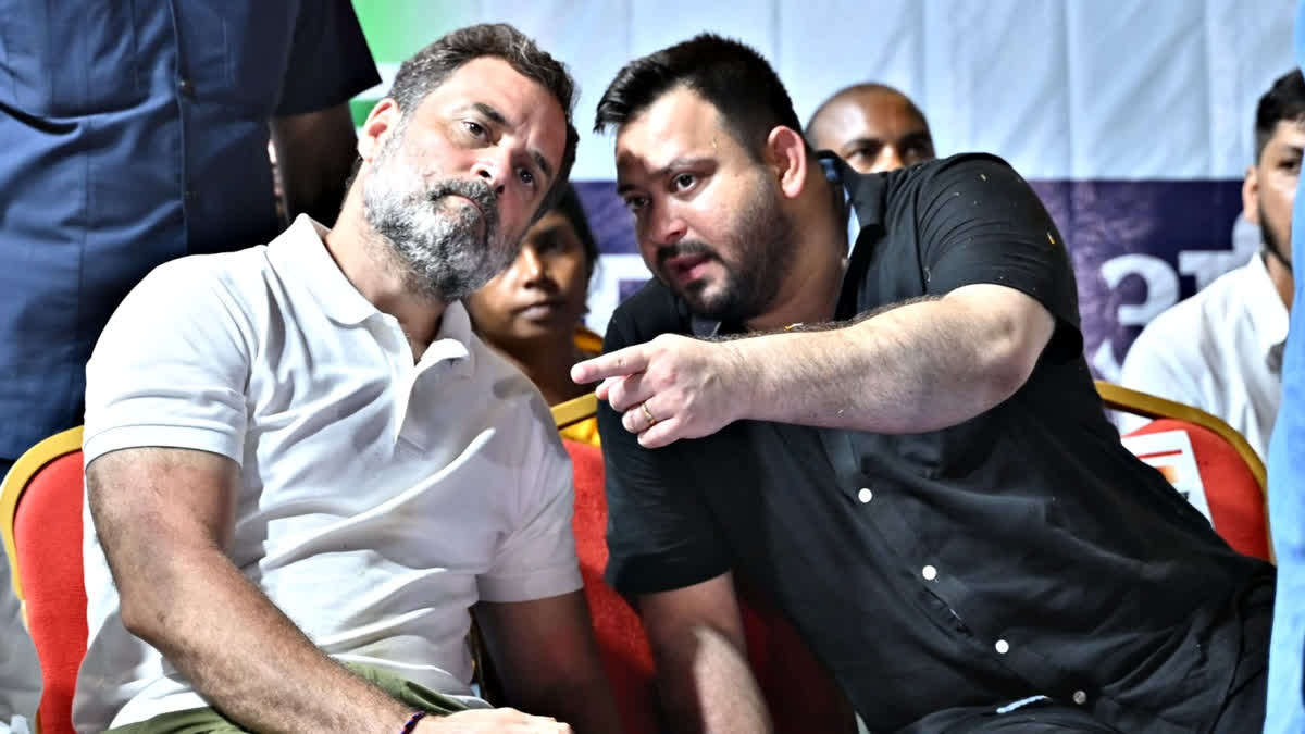 Tejashwi Yadav Backs Rahul Gandhi As Next PM, Slams BJP And EC At Bihar 'Voter Adhikar Yatra'