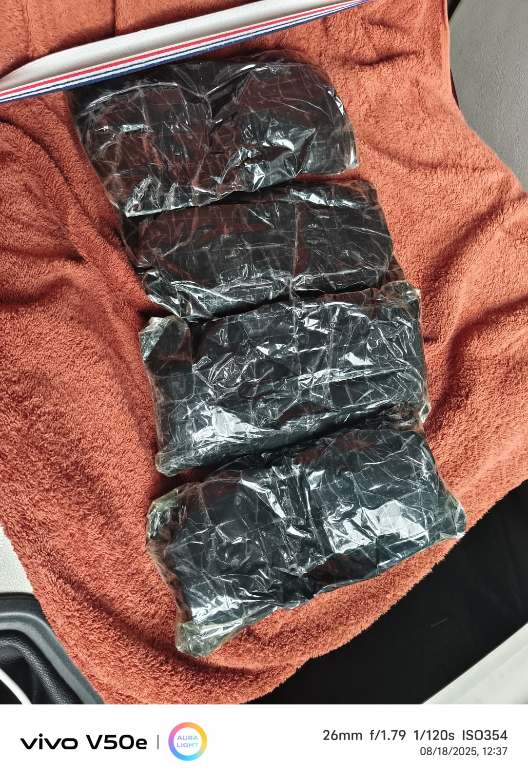 Packets of brown sugar seized from the accused.