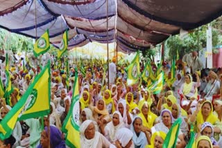 PROTEST BY FARMERS IN BATHINDA